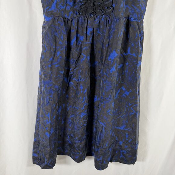 J. Crew Silk Knee Length Dress Women's 0 Blue Zip Back Sleeveless  Lightweight - Picture 3 of 11